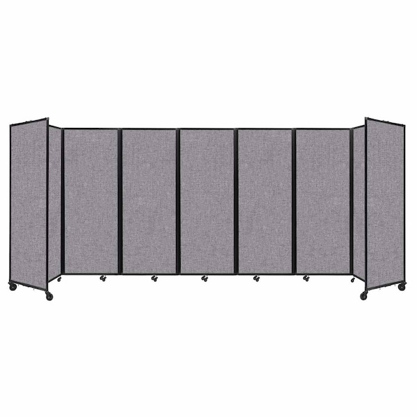 Room Divider 360 Folding Portable Partition 19'6" x 7'6" Cloud Gray Fabric